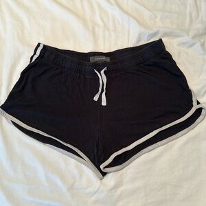 Primark black shorts with white stripes